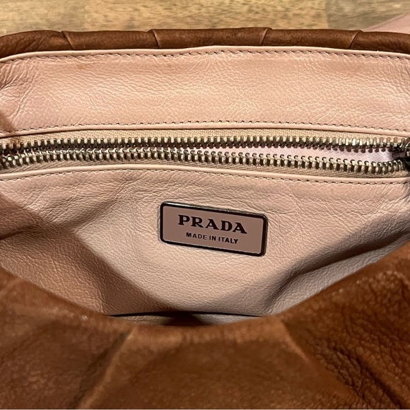 Prada Antique Leather Shoulder Bag with Rhinestone Detail - Picture 5 of 16